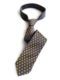45 RPM Record Adapter Necktie, mustard on charcoal. by Cyberoptix