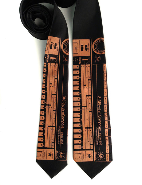 Ginzi Leather Tie ネクタイ レザー archive y2k 808 Drum Machine Necktie, by Cyberoptix Tie Lab.