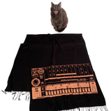 808 drum machine scarf: tangerine on black