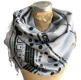 909 Sequencer Linen-Weave Scarf, Movement Festival Pashmina, by Cyberoptix