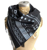 Detroit TR-909 Drum Sequencer Linen-Weave Pashmina Scarf, Accessories for Women, by Cyberoptix