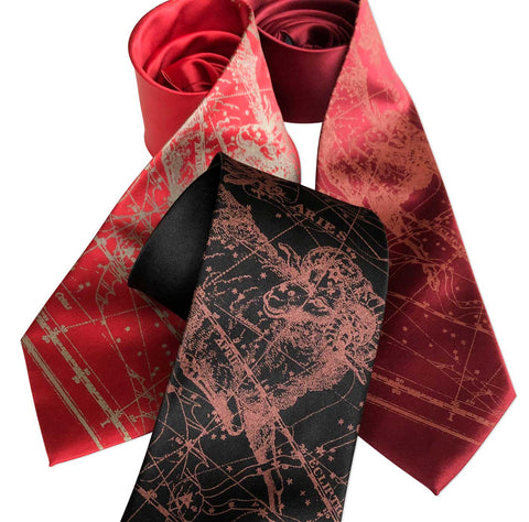 Aries Necktie, Zodiac Constellation Star Chart Tie