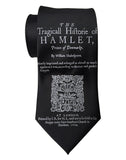 Black Hamlet Silk Necktie, Shakespeare Print Tie, by Cyberoptix 