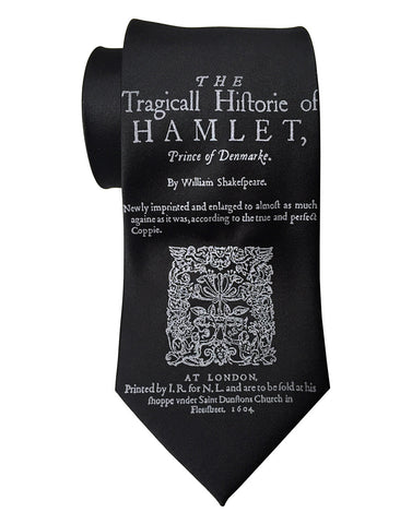 Hamlet Necktie, Shakespeare Print Silk Tie