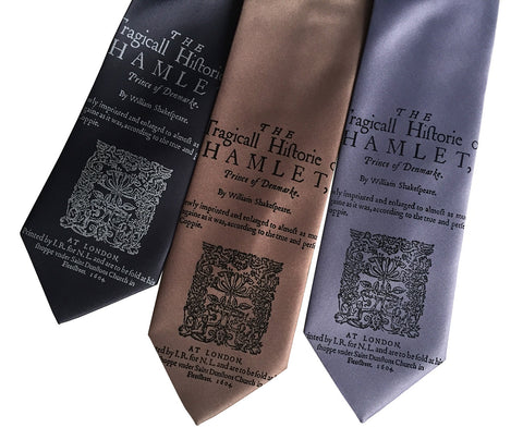 Hamlet Necktie, Shakespeare Print Tie
