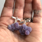 Grape Agate Cufflinks, purple chalcedony