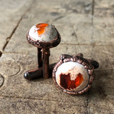Jelly Opal Cufflinks, electroformed gemstone cuff links