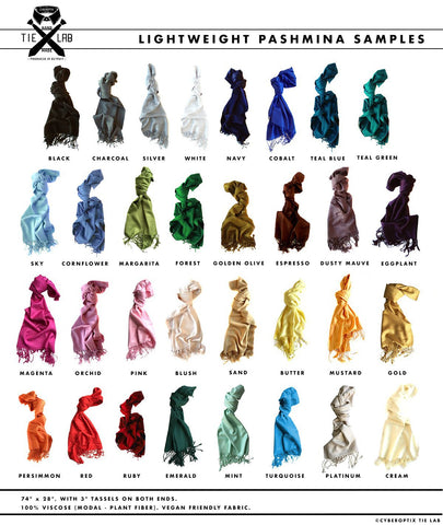 Solid Color Linen-Weave Pashminas, No Print