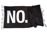 No Print scarf. No means no. White on black, by Cyberoptix