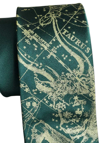 Cravate Zodiacale Taureau – Modèle Super Cool – Polyester Noir – Longueur Classique – Fabriquée Aux États-Unis