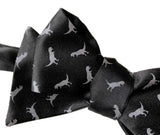 Tiny T-Rex Print Black Bow Tie, Dinosaur Pattern Tie, by Cyberoptix