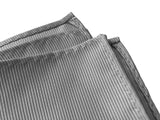 Solid color aluminum grey pocket square, by Cyberoptix. Fine woven stripe texture