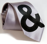 Silver Helvetica Ampersand necktie