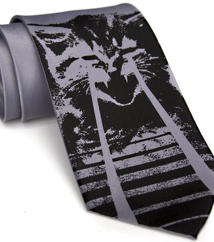 Angry Laser Kitten Silk Necktie