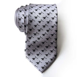 Anvil Necktie, black on silver. Metalworking Print Tie by Cyberoptix