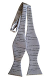 Apollo 11 Source Code Self Tie Bow Tie, silver. By Cyberoptix