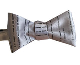 Apollo 11 Source Code Bow Tie, silver. By Cyberoptix