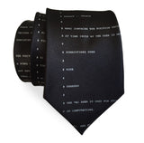 Apollo 11 Source Code Necktie, black. By Cyberoptix