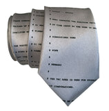 Apollo 11 Lunar and Command Module Source Code Necktie, silver. By Cyberoptix
