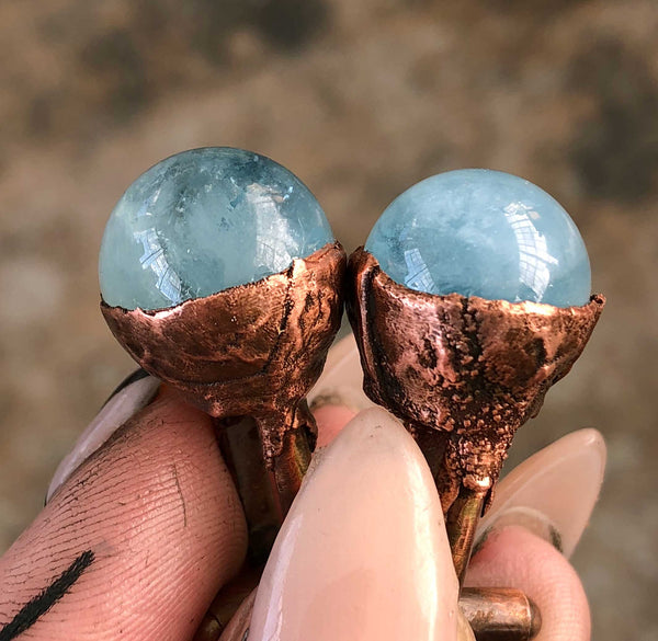 アクセフ　リフィン aquamarine_sphere_handmade_cuf