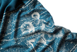 Aquarius & Capricorn Star Chart Pashmina Scarf, Linen-Weave Winter Scarf, by Cyberoptix