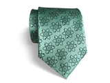 mint green atomic printed necktie, by cyberoptix tie lab, detroit