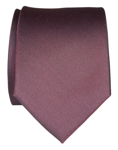 Aubergine Shot Necktie. Dark Purple Solid Color Woven Silk Tie, No Print