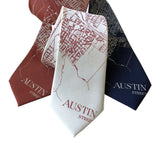 Austin City Street Map Necktie, Wedding Gift, by Cyberoptix
