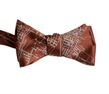 Austin Texas Map Bow Tie, Ivory Cream on Cinnamon Tie, by Cyberoptix