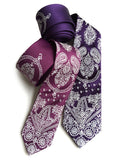 purple bandana print neckties: spiced wine & eggplant