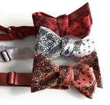rustic wedding bandana print bow ties