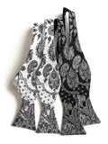 black and white bandana print bow ties