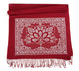 ruby red bandanna print pashmina