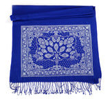 cobalt blue bandana print wrap