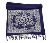 dark blue bandana print scarf