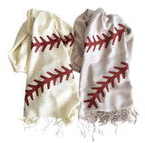 Baseball Stitching Scarves. Silkscreened pashmina, by Cyberoptix