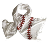 white and red baseball print scarf