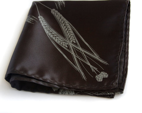 Beer Pocket Square. Hops & Wheat Print