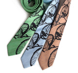 Bicycle Linen Neckties. Triple Cruiser Print Bike Ties, by Cyberoptix