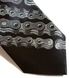 Black and grey Bike Chain Stripe Tie