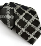 Bike Chain Necktie. Dove grey on black.
