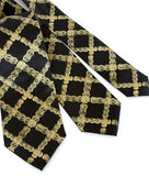 Gold and black Bike Chain Tartan Neckties