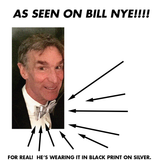 DNA bow tie: as seen on Bill Nye! Black on silver.