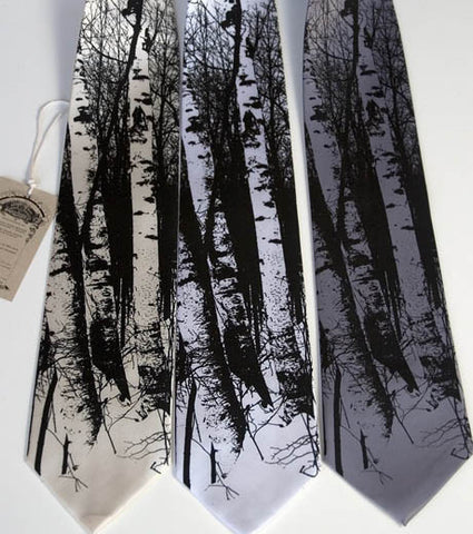 Birch Trees Silk Necktie