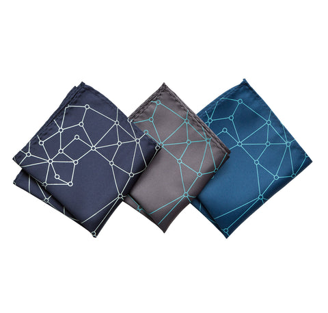 Blockchain Pocket Square, Decentralized Distributed Network Visualization Print