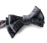 Blockchain Distributed Network Visualization Bow Tie, Turquoise on Charcoal Tie, by Cyberoptix