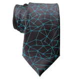 Blockchain Necktie, turquoise on charcoal, Cyberoptix