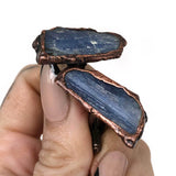 Blue Kyanite Blade Electroformed Cufflinks, raw stone cuff links