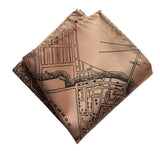 Copper Boston map printed pocket square, by Cyberoptix