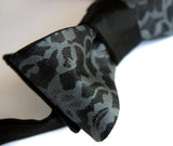 Boudoir Lace Print Bow Tie, by Cyberoptix. Black pearl print on black.